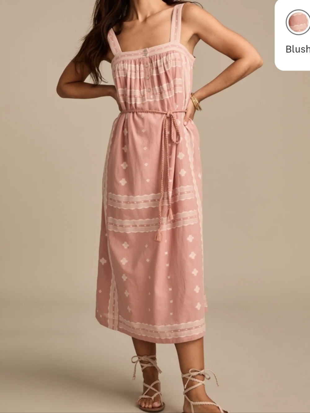 Lucky Brand Belted Henley Midi Dress XXL NWT